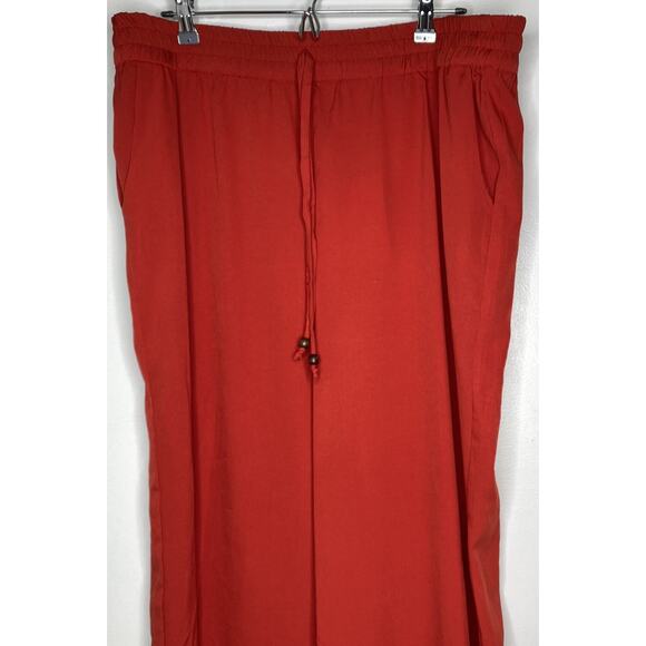 The Magic Of Stevie And Lindsay Plus 2X Burgandy Red Elastic Waist Pants NWT New - Picture 2 of 7